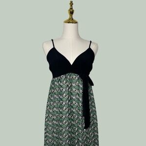pretty good y2k black green white flowy heart dress bow boho coquette 2000s chic